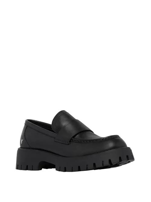 Scarpa con plateau in pelle nera da donna WINDSOR SMITH | WSSTRICKS-BLK.BLK